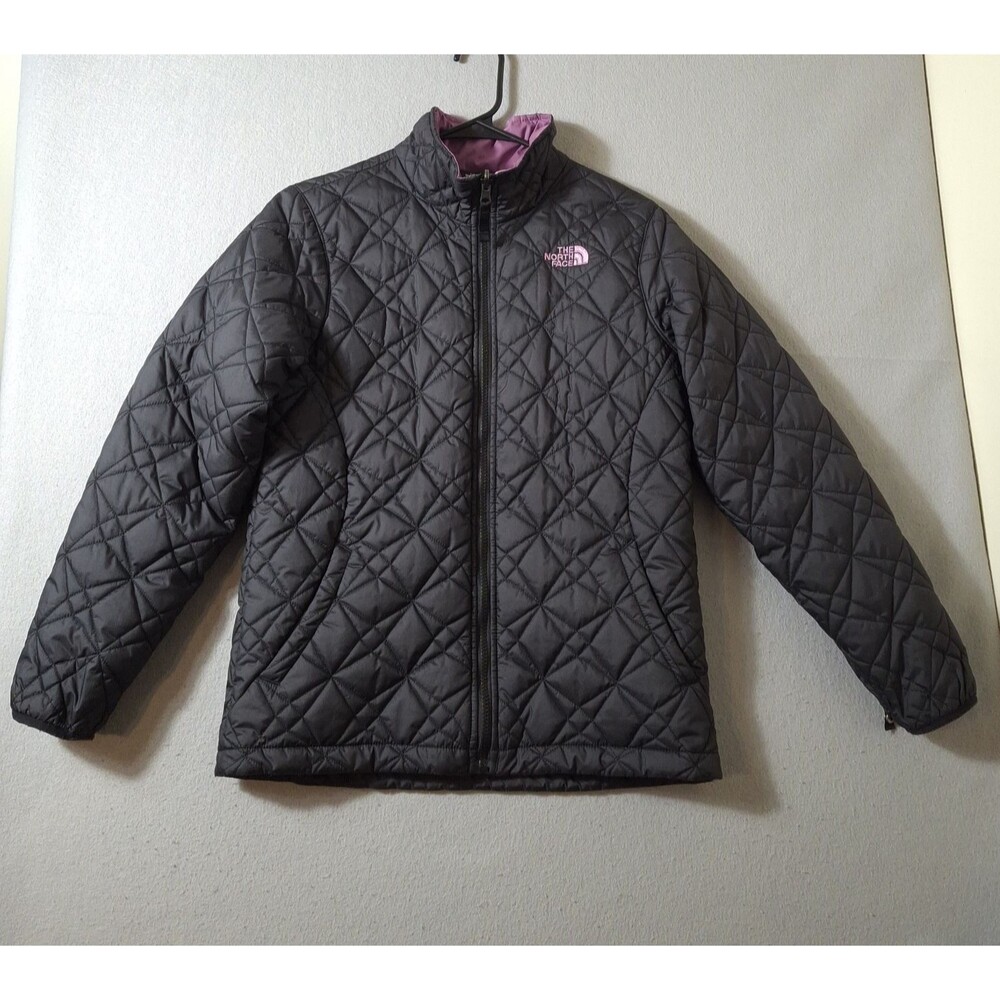 The North Face Kids Quilted Raincoat - Black with Purple Interior